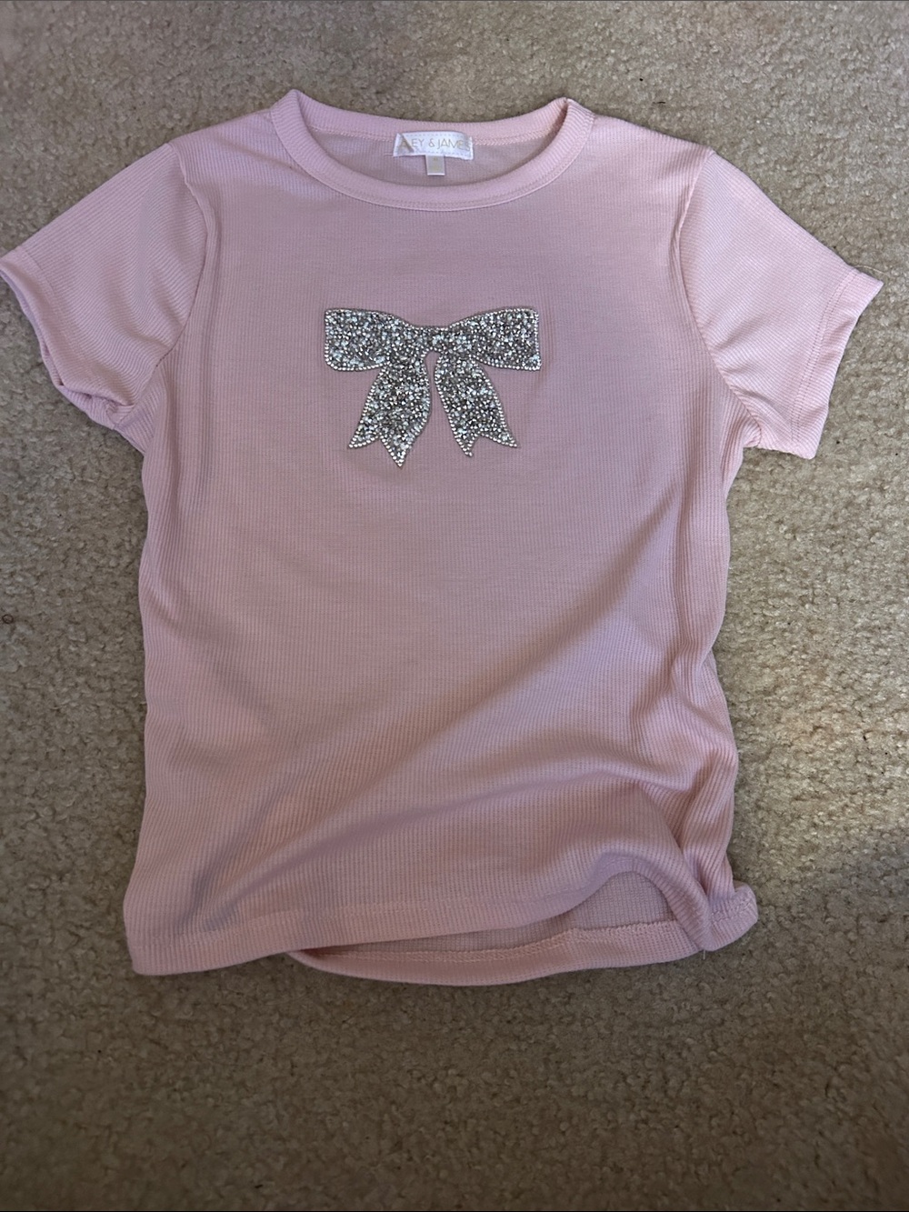 Pink Sequin Bow Tee